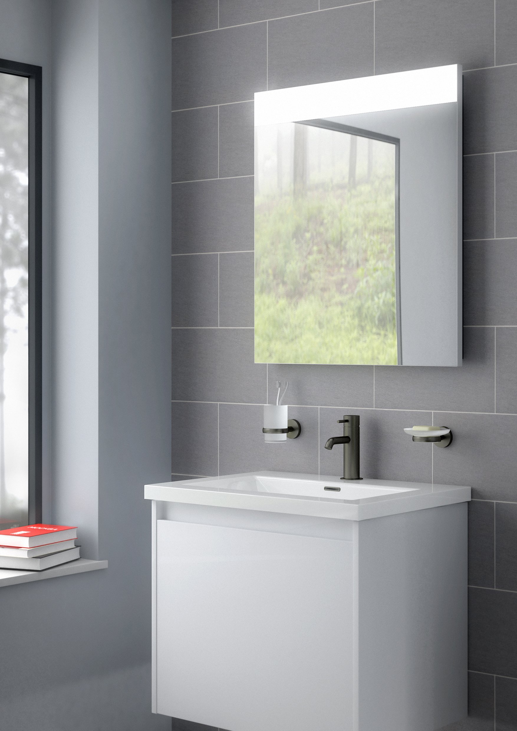 Grey Bathroom CGI room set