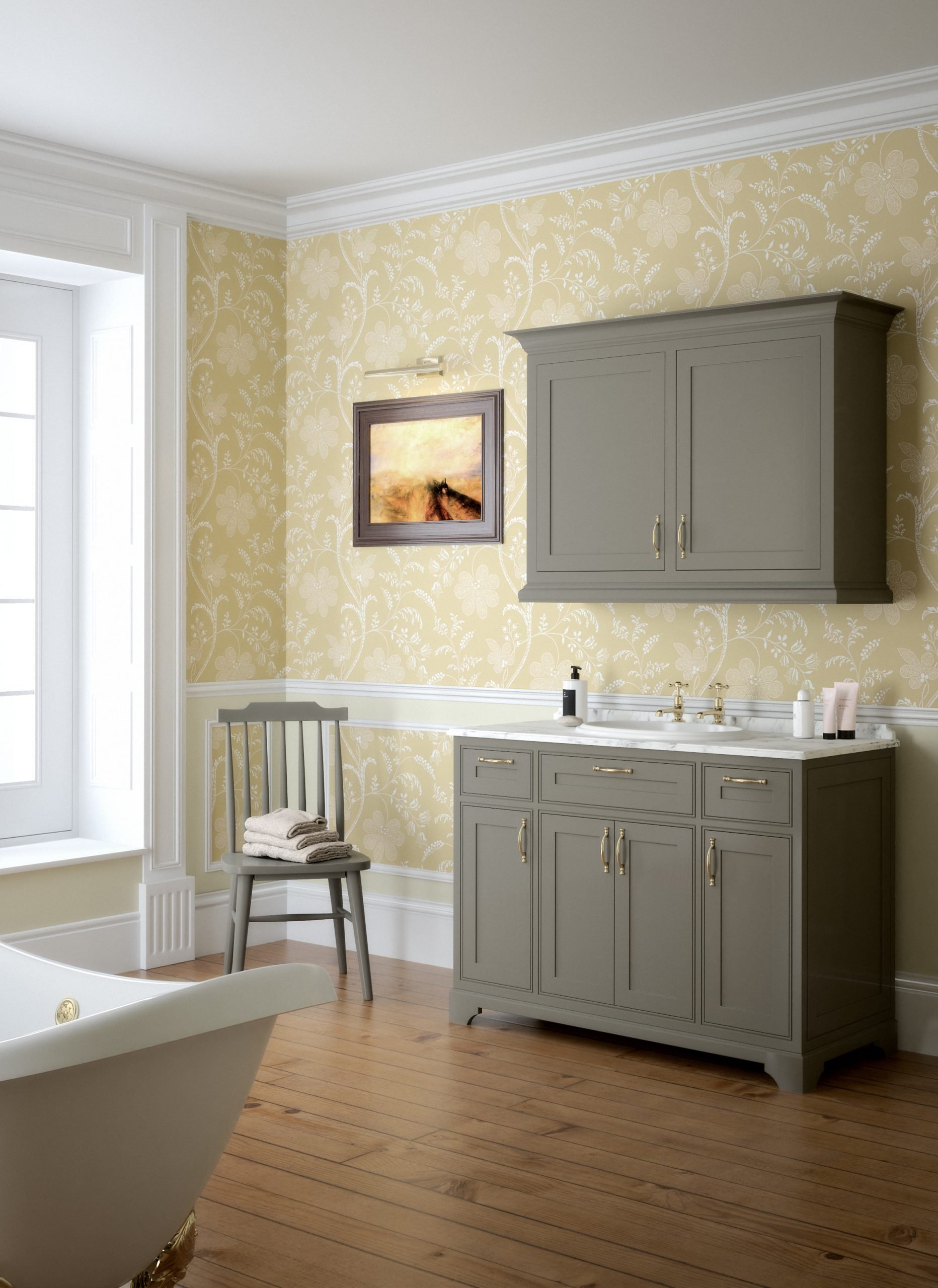 CGI bathroom in classic Period style