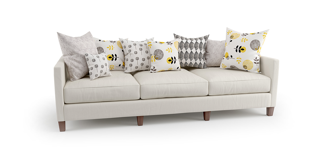 3D product render of sofa furniture